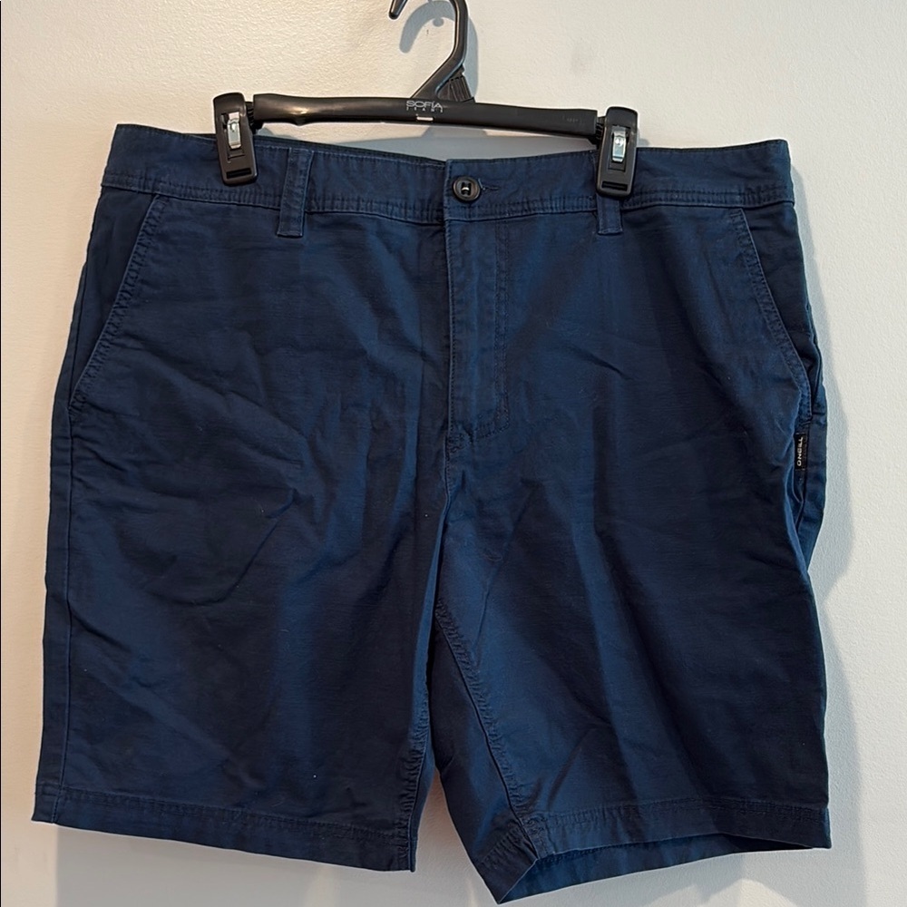O'Neill Blue Flat Front Shorts Casual Cotton Blend